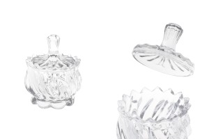 Récipient décoratif en verre de 140ml 88x110 mm avec couvercle-photo_produit
