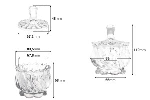 Récipient décoratif en verre de 140ml 88x110 mm avec couvercle-photo_dimensions