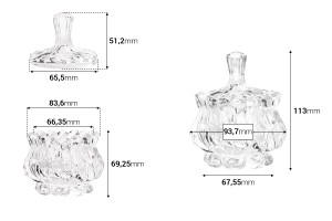 Glas für Süßigkeiten 140 ml 85x105 mm mit Kappe-2