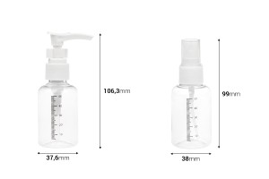 Ensemble des bouteilles de voyage dans un sac en plastique avec fermeture éclair - 5 pcs-εικόνα_σύνθεση