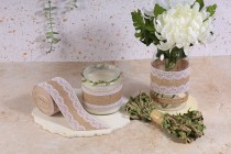 Tresse de jute avec dentelle de 55 mm de large (4,30 mètres par pièce) Tresse de jute avec dentelle de 55 mm de large (4,30 mètres par pièce)