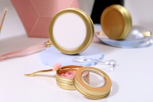 Vasetto in alluminio argentato da 100 ml con finestra sul tappo - 12 pz-εικόνα_σύνθεση