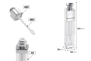Lipglosshülse 5 ml transparent mit silber-εικόνα_διαστάσεις