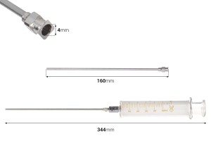 Seringue en verre de 50ml, avec embout et aiguille en métal-2