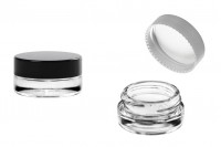 Petit pot en verre de 5ml transparent avec couvercle et joint intérieur