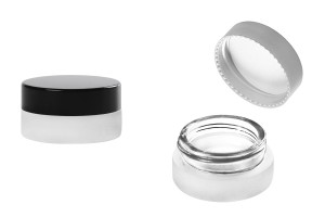 Petit pot en verre de 5ml en couleur du sablé, avec couvercle et joint intérieur-εικόνα_προϊοντική