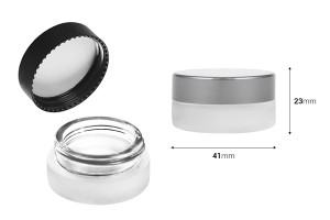 Petit pot en verre de 5ml en couleur du sablé, avec couvercle et joint intérieur-εικόνα_σύνθεση