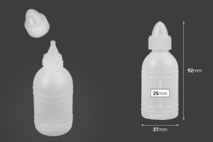 Flacon en plastique pour acétone ou eau bénite de 50 ml-εικόνα_διαστάσεις