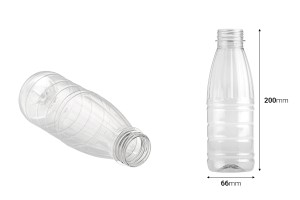 Bouteille transparente en plastique (PET) de 500 ml - lot de 200 pièces-εικόνα_διαστάσεις
