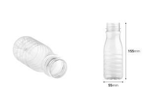 Μπουκάλι πλαστικό (PET) 250 ml διάφανο - συσκευασία των 200 τεμαχίων-εικόνα_διαστάσεις