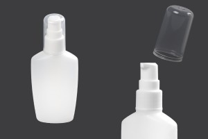 Bouteille ovale en plastique de 60 ml avec pompe 28/410 pour antiseptiques et autres produits de soins-εικόνα_προϊοντική