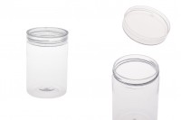 Petit pot de 250ml en plastique (PET) 65 x 100 mm transparent avec couvercle - 12 pcs