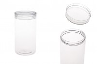Petit pot de 320ml en plastique (PET) 65 x 120 mm transparent avec couvercle - 12 pcs