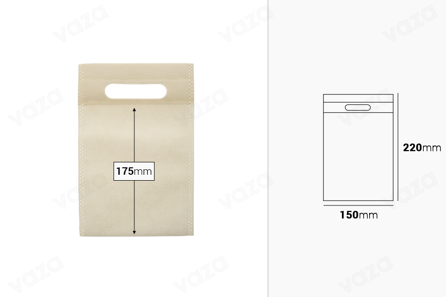 Sacs écologiques, non tissés et recyclables avec poignée 150 x 220 mm - 50 pcs Sacs écologiques, non tissés et recyclables avec poignée 150 x 220 mm - 50 pcs-photo_dimensions
