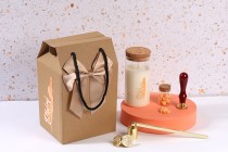 Gift box - bag 140x120x210 mm eco-friendly kraft paper with bow and handle - 12 pcs Gift box - bag 140x120x210 mm eco-friendly kraft paper with bow and handle - 12 pcs