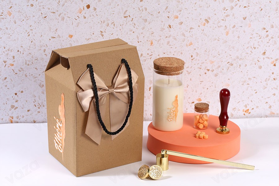 Gift box - bag 140x120x210 mm eco-friendly kraft paper with bow and handle - 12 pcs Gift box - bag 140x120x210 mm eco-friendly kraft paper with bow and handle - 12 pcs-photo_groupe