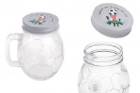 Glass Jar 450 ml football shaped 126x94 mm with silver cap