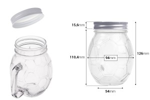 Vase 450 ml Glaskugelform 126x94 mm mit Silberkappe-2