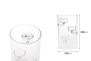 Decorazioni in vetro soffiato 20x12 cm dispone di tre supporti per candele in cera.-2