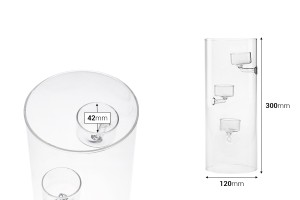 Decorazioni in vetro soffiato 20x12 cm dispone di tre supporti per candele in cera.-2