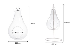 Hängende Glasvase in Lampenform-εικόνα_διαστάσεις