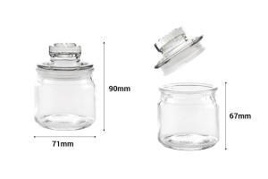 150 ml Glasflasche mit Deckel und luftdichtem Verschluss 70x100 mm-imazh_dimensione