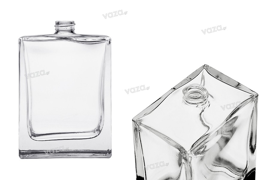 Flacon de parfum de luxe en verre (PP 15) de 100 ml de forme rectangulaire