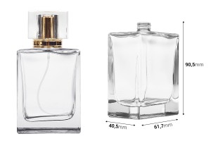 100ml Luxus-Parfümflasche aus Glas (PP 15) in rechteckiger Form-εικόνα_διαστάσεις