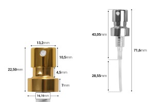Sprej me kapak për shishe parfumi me mbyllje sigurie "Crimp" 15 mm (për shishen 315-8-30)-imazh_dimensione