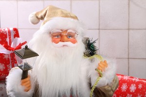 Weihnachtsmann mit Deko-Laterne mit Bewegung und Musik - Höhe 65 cm-εικόνα_σύνθεση