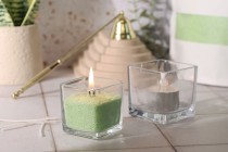 Deko Glas für Kerzen und Öllämpchen viereckig 100x100mm Deko Glas für Kerzen und Öllämpchen viereckig 100x100mm