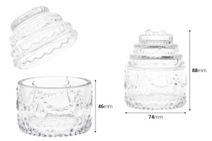 Deko Glas 100 ml mit Deckel 88x74 mm-bildabmessungen