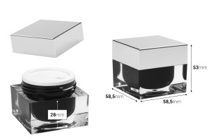 Pot luxueux pour crème en plastique acrylique de 30ml avec couvercle et joint en plastique-2