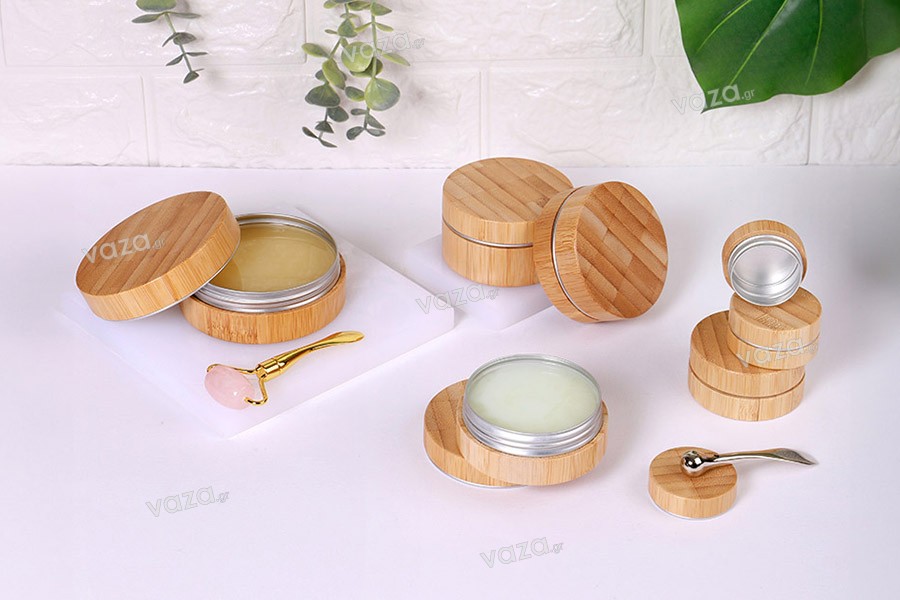 15 ml aluminum jar with bamboo coating and inner seal on the lid - 12 pcs