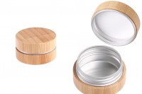 Βαζάκι αλουμινίου 15 ml με επικάλυψη bamboo και εσωτερικό παρέμβυσμα στο καπάκι - 12 τμχ