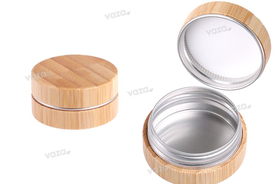 15 ml aluminum jar with bamboo coating and inner seal on the lid - 12 pcs