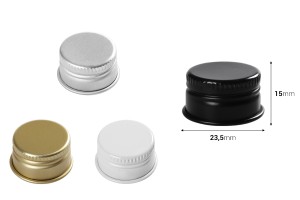 Alu- Schraubverschluss 24x15 in verschiedenen Farben mit Einsatz (liner)-εικόνα_διαστάσεις