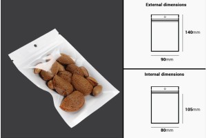 Plastikbeutel 90x140 mm mit Druckverschluss und Loch -100 Stücke-εικόνα_διαστάσεις