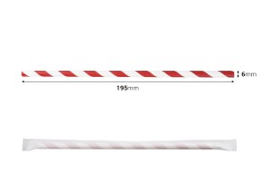 Pailles en papier, écologiques 195 x 6 mm en différentes couleurs - 100 pcs (lot individuel)-2