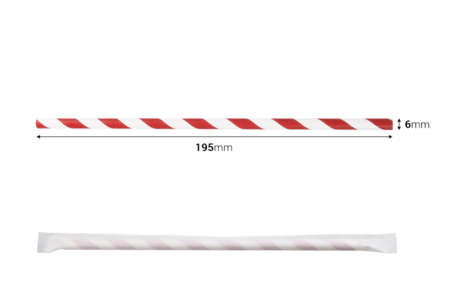 Pailles en papier, écologiques 195 x 6 mm en différentes couleurs - 100 pcs (lot individuel) Pailles en papier, écologiques 195 x 6 mm en différentes couleurs - 100 pcs (lot individuel)