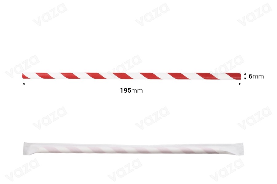 Papierstrohhalme, ökologisch 195x6mm in verschiedenen Farben - 100 Stück (Einzelverpackung) Papierstrohhalme, ökologisch 195x6mm in verschiedenen Farben - 100 Stück (Einzelverpackung)-bildabmessungen
