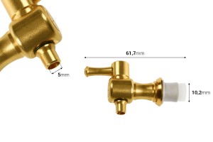 Robinet métallique de couleur or (unidirectionnel)-εικόνα_διαστάσεις