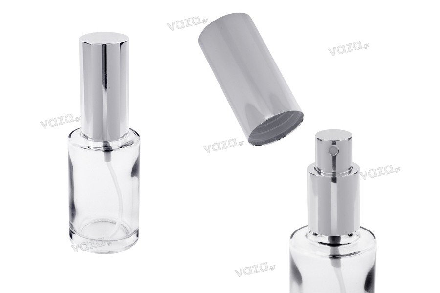 30ml perfume bottle (18/415) with shiny silver spray - (minimum order: 1 box)