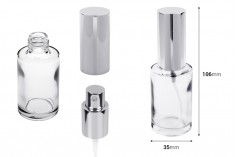 30ml perfume bottle (18/415) with shiny silver spray - (minimum order: 1 box)