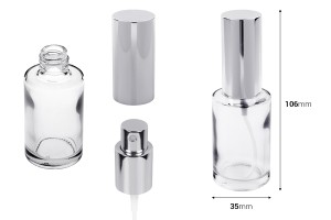Flacon de parfum 30ml (18/415) avec spray argent brillant - (commande minimum : 1 boîte)-εικόνα_διαστάσεις