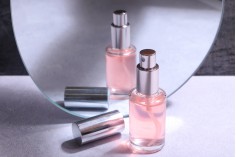 30ml perfume bottle (18/415) with shiny silver spray - (minimum order: 1 box)