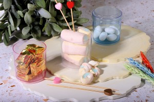Runder Becher 80 ml mit Verschluss für Süßigkeiten - 48 Stk-εικόνα_σύνθεση