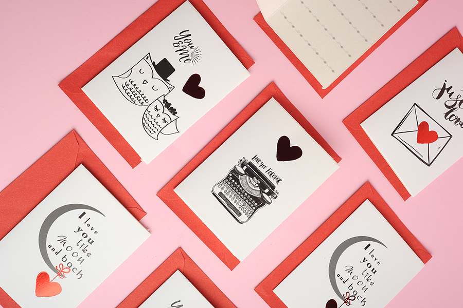 Liebesgrußkarten aus Papier in verschiedenen Designs - 120 Stück