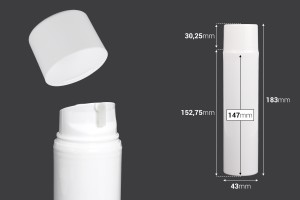 Flacon airless à tube étroit de 150 ml pour crème-εικόνα_διαστάσεις