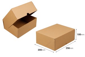 Carton 250x200x100 brown 3-sheet - 25 pcs-εικόνα_διαστάσεις